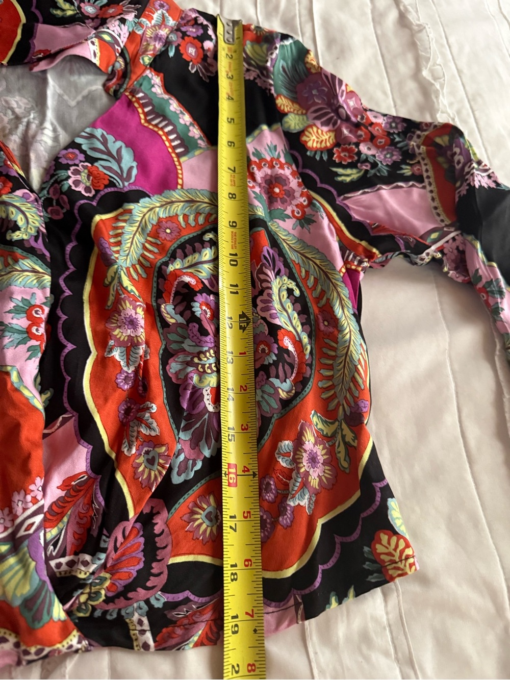 Rachel Zoe Multicolor Paisley Button-Front Blouse - Pink, Orange, Black, Green - Picture 10 of 10